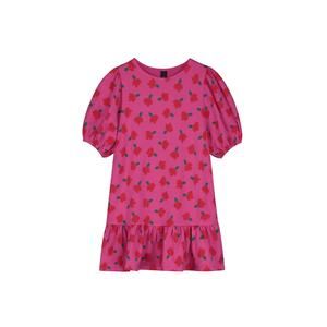 NEW BONMOT girl's balloon sleeves flowers dress in rasberry